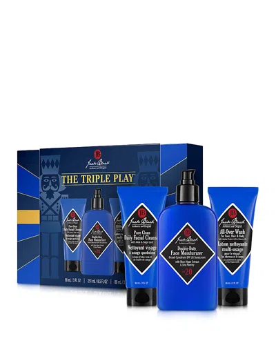 Jack Black The Triple Play Moisturizer & Cleansers Gift Set ($75 Value) In Transparent