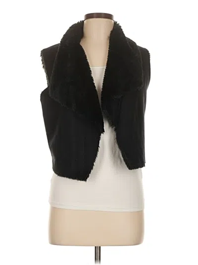 Pre-owned Jack By Bb Dakota Faux Fur Vest In Black