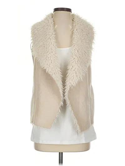Pre-owned Jack By Bb Dakota Faux Fur Vest In Ivory
