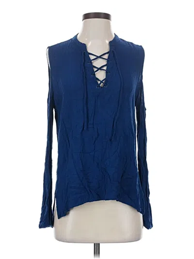 Pre-owned Jack By Bb Dakota Long Sleeve Blouse In Blue