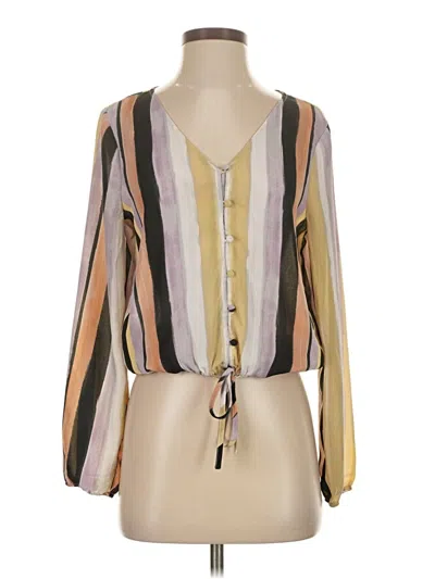 Pre-owned Jack By Bb Dakota Long Sleeve Blouse In Brown