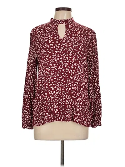 Pre-owned Jack By Bb Dakota Long Sleeve Blouse In Burgundy