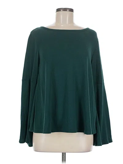 Pre-owned Jack By Bb Dakota Long Sleeve Top Green Boatneck Tops