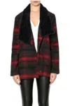 Jack By Bb Dakota Rydell Plaid Wubby Collar Jacket In Black/red In Multi
