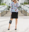 Jack By Bb Dakota Send Flowers Blouse In Light Blue Floral In Multi