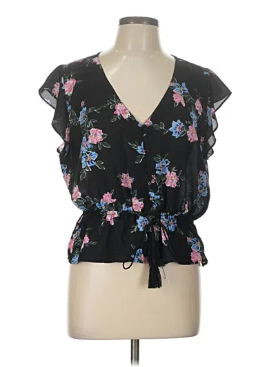 Pre-owned Jack By Bb Dakota Short Sleeve Blouse In Black