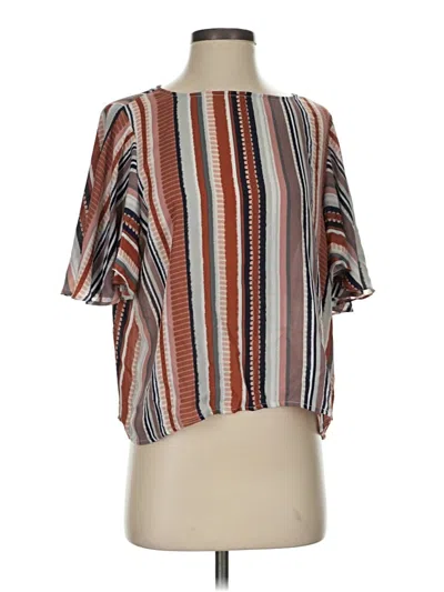Pre-owned Jack By Bb Dakota Short Sleeve Blouse In Brown