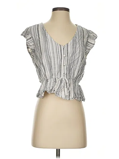Pre-owned Jack By Bb Dakota Short Sleeve Blouse In Gray