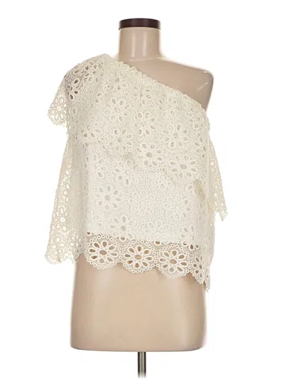 Pre-owned Jack By Bb Dakota Sleeveless Top Ivory One Shoulder Neckline Tops In White