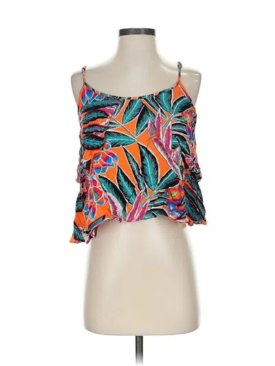 Pre-owned Jack By Bb Dakota Sleeveless Top Orange Strapless Neckline Tops