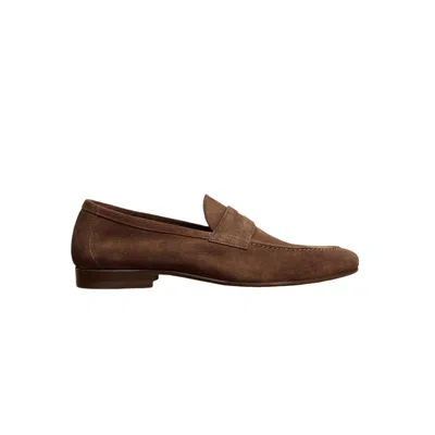 Jack Erwin Men's Edward Penny Loafer - Dark Brown Suede