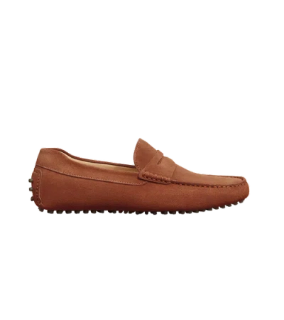 Jack Erwin Parker Suede Casual Driving Loafer In Brown