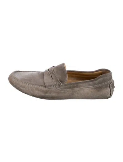 Pre-owned Jack Erwin Suede Drivers In Gray