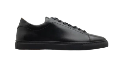 Jack Erwin Wesley Leather Low-top Sneaker In Black