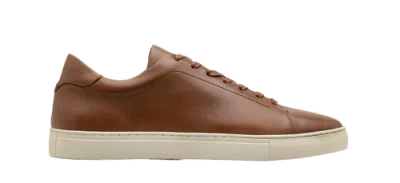 Jack Erwin Wesley Leather Low-top Sneaker In Brown