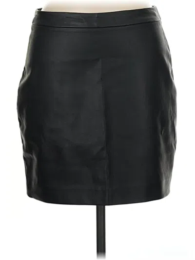 Pre-owned Jack Faux Leather Skirt In Black