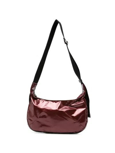 Jack Gomme Bee Glossy Shoulder Bag In Burgundy