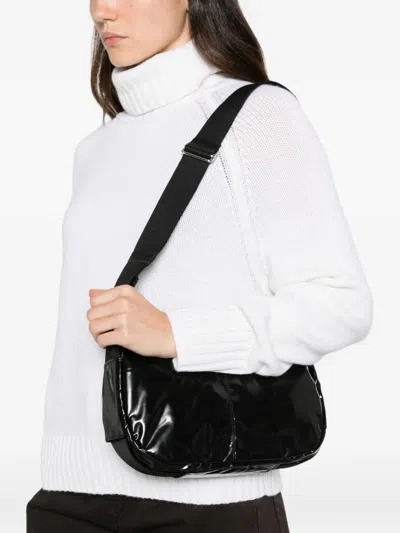 Jack Gomme Glossy Shoulder Bag In Black