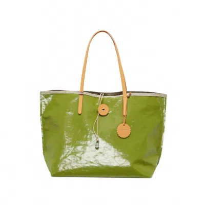 Jack Gomme Women's Bahia Tote Bag In Green/honey Trim In Multi