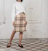 Jack Murphy Emma Wool Plaid Skirt In Beige Plaid In Multi