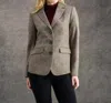 Jack Murphy Tara Tweed Hacking Jacket In Light Tan Herringbone In Grey