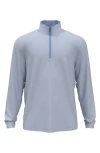 Jack Nicklaus Stripe Mock Neck Half Zip Pullover In Blue