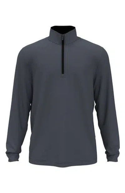 Jack Nicklaus Stripe Mock Neck Half Zip Pullover In Gray