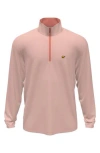 Jack Nicklaus Stripe Mock Neck Half Zip Pullover In Pink