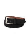 Jack Of Spades Italian Sueded Calfskin Dress Casual Belt In Black