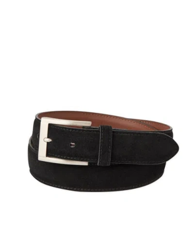 Jack Of Spades Italian Sueded Calfskin Dress Casual Belt In Black