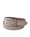 Jack Of Spades Italian Sueded Calfskin Dress Casual Belt In Gray