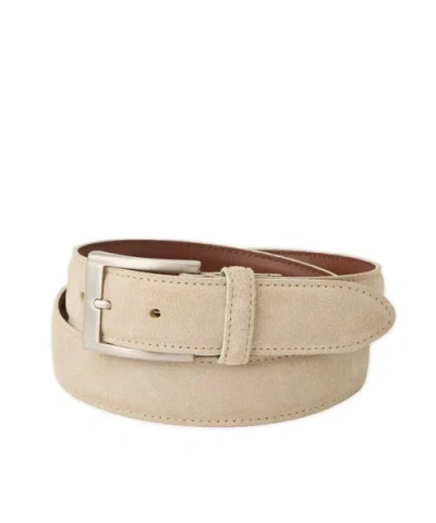 Jack Of Spades Italian Sueded Calfskin Dress Casual Belt In Neutral