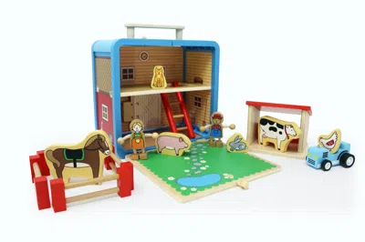 Jack Rabbit Creations Kid's Suitcase Series Barnyard Toy In Red Multi