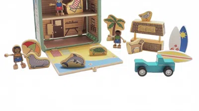 Jack Rabbit Creations Kid's Suitcase Series Surf Shack Toy In Blue Multi