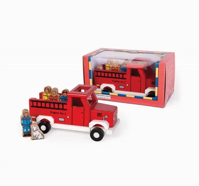Jack Rabbit Creations Kid's To The Rescue Magnetic Fire Truck Set In Red