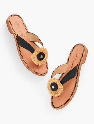 Jack Rogers Â® Cay Nappa Raffia Flats - Black/natural - 10m Talbots In Black,natural