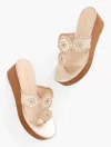 Jack Rogers Â® Kimberly Metallic Nappa Wedge Sandals - Jacks Platinum - 10m Talbots In Jacks Platinum