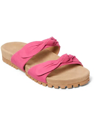 Jack Rogers Annie Double Knot Comfort Sandal Womens Leather Footbed Slide Sandals In Pink