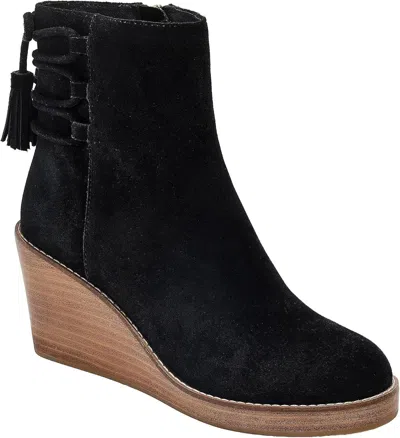 Jack Rogers Banbury Boots Black Suede Wedge Ankle Bootie Jzz1190
