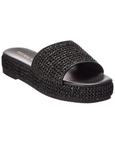 Jack Rogers Bay Flatform Raffia Sandal In Black