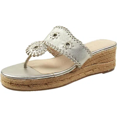 Jack Rogers Bhfo Womens Textured Leather Wedge Sandals