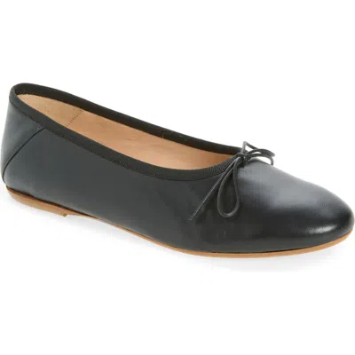 Jack Rogers Carlotta Leather Ballet Flat In Black
