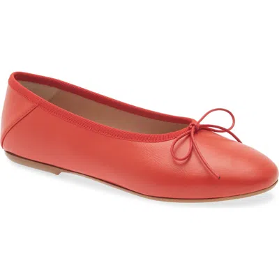 Jack Rogers Carlotta Leather Ballet Flat In Red
