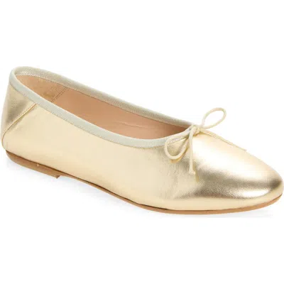 Jack Rogers Carlotta Leather Ballet Flat In Gold