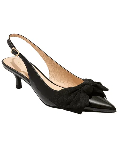 Jack Rogers Debra Leather Slingback Heel In Black