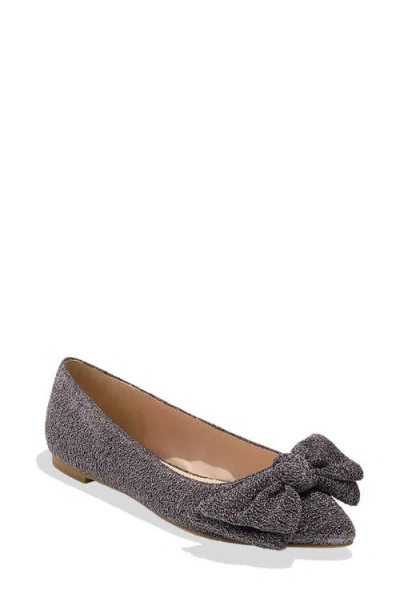 Jack Rogers Debra Pointed Toe Flat In Anthracite Sparkle