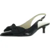 Jack Rogers Debra Pointed-toe Womens Bow Patent Slingback Heels In Black