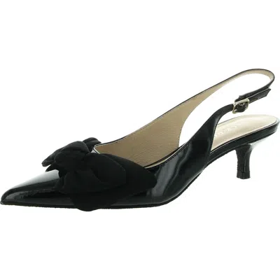 Jack Rogers Debra Sling Womens Bow Patent Leather Kitten Heels