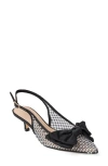 Jack Rogers Debra Slingback Pointed Toe Kitten Heel Pump In Black