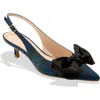 Jack Rogers Debra Slingback Pointed Toe Pump In Midnight Tartan/black